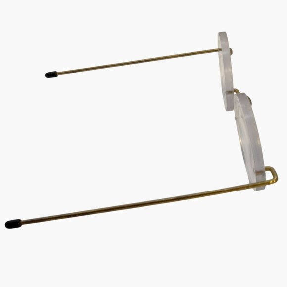 Doll Making eyeglasses Brass Round Frame Clear Lens Spectacles Bear Granny Craft - Picture 3 of 4